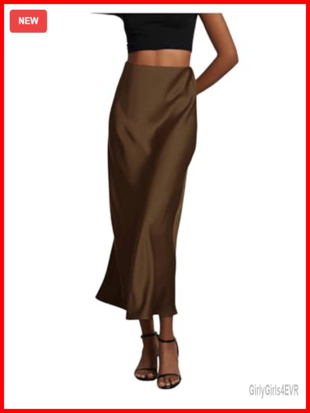 Satin Maxi High Waisted A Line Fishtail Skirt